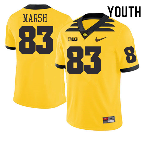 Youth #83 Cole Marsh Iowa Hawkeyes College Football Jerseys Stitched-Gold